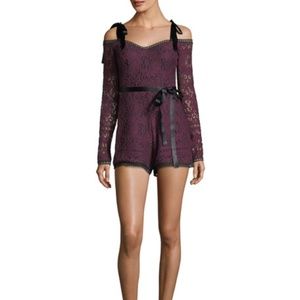 Alexis Kathryn Long-Sleeve Lace Romper